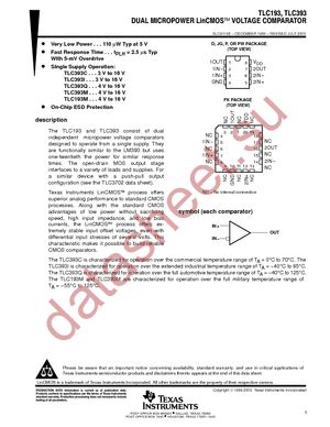 TLC393CDG4 datasheet  